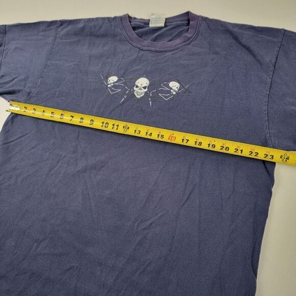 Vintage Y2K Affliction Style Skulls Distressed Grunge Goth Punk Rock Tshirt - Picture 6 of 9